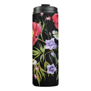 Termo Bouquet de flores acuáticas: patrón sin foco
