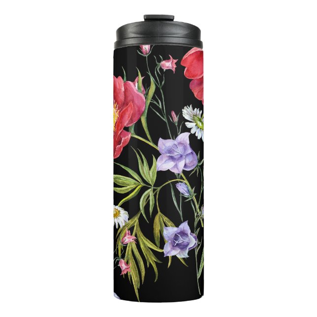 Termo Bouquet de flores acuáticas: patrón sin foco (Anverso)