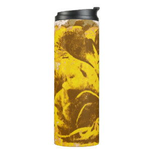 Termo Bouquet de la acuarela de las rosas amarillas