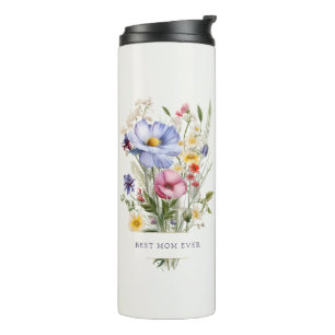 Termo Bouquet de las flores del jardín inglés de la mejo