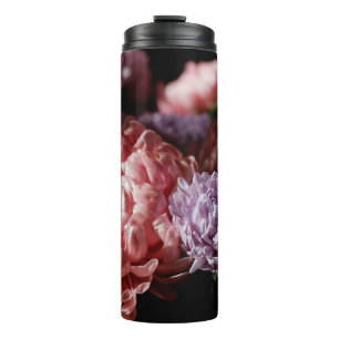 Termo Bouquet de rosa con flores de astro morado en la l