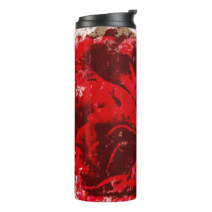 Termo Bouquet de Roses Rojos acuarela Tumbler termal