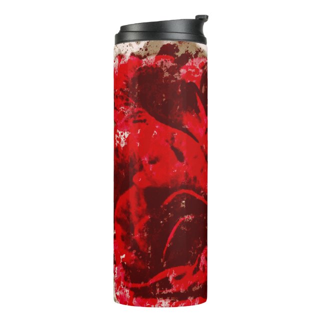 Termo Bouquet de Roses Rojos acuarela Tumbler termal (Rotado hacia la izquierda)