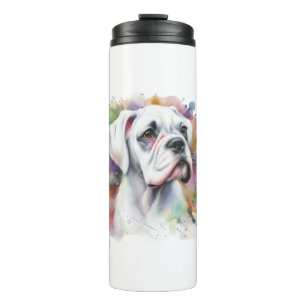 Termo 🐾 Boxer Dog Joy 🐾 Boxer Whimsical Con Pañuelas D