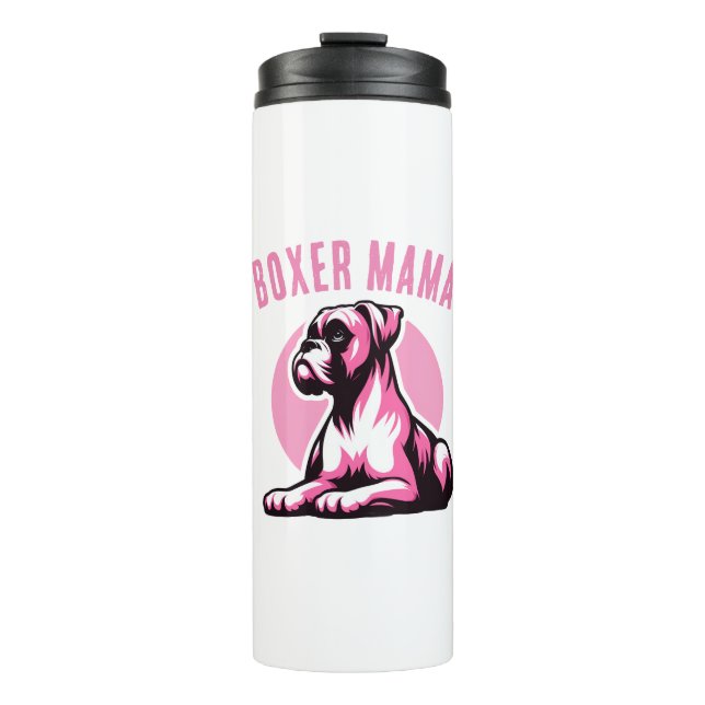 Termo Boxer Mama: Cute Boxer Perro Silhouette (Anverso)