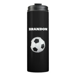 Termo Boys Soccer Ball Black Stylish Custom Name Kids