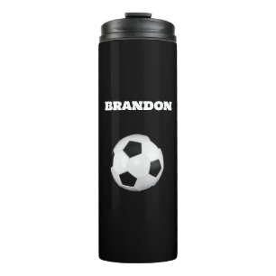Termo Boys Soccer Ball Black Stylish Custom Name Kids