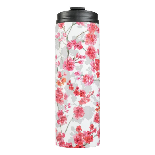 Termo Branches of cherry blossoms on white and grey back (Anverso)