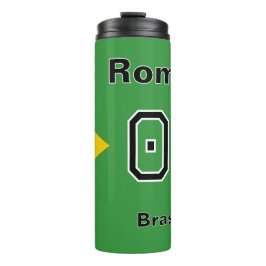 Termo Brasil Flag Personalized Soccer Player Name Number