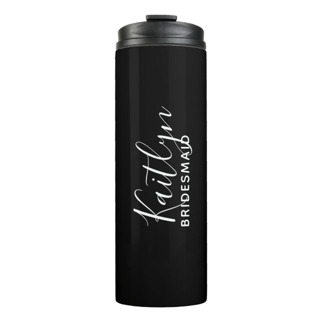 Termo Bridesmaid personalizada en blanco y negro  (Anverso)