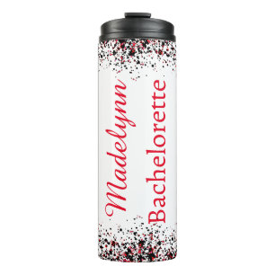 Termo Bridesmaid personalizada en blanco y negro y rojo