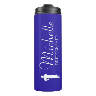 Termo Bridesmaid personalizada rosa de Rubor