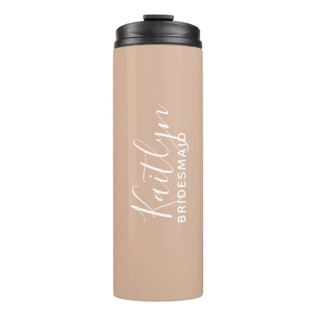 Termo Bridesmaid personalizada rosa de Rubor   (Anverso)