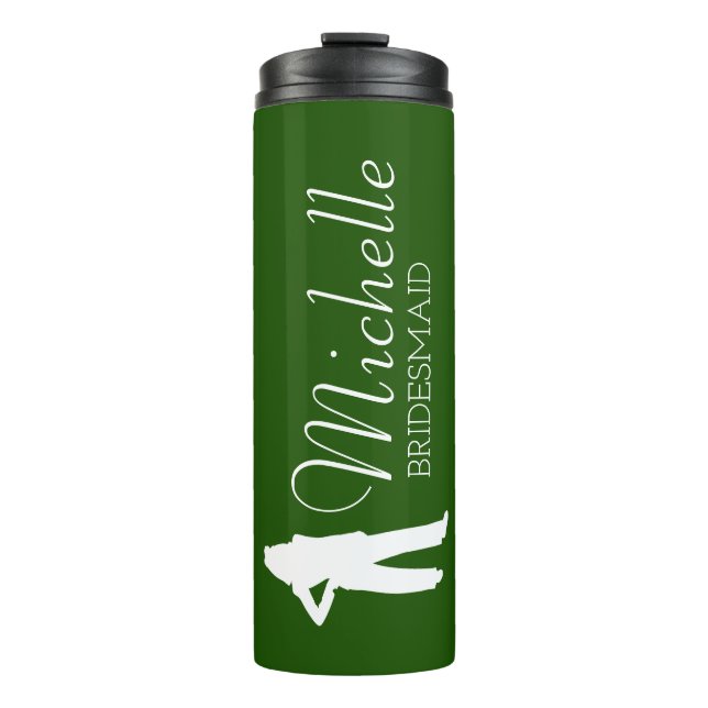 Termo Bridesmaid personalizada rosa de Rubor (Anverso)