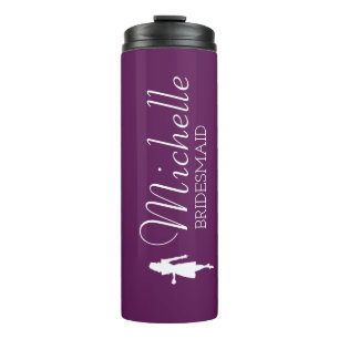 Termo Bridesmaid personalizada rosa de Rubor