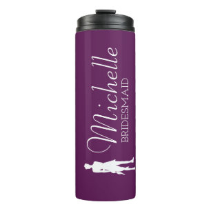 Termo Bridesmaid personalizada rosa de Rubor