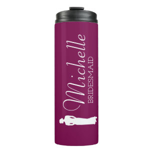 Termo Bridesmaid personalizada rosa de Rubor