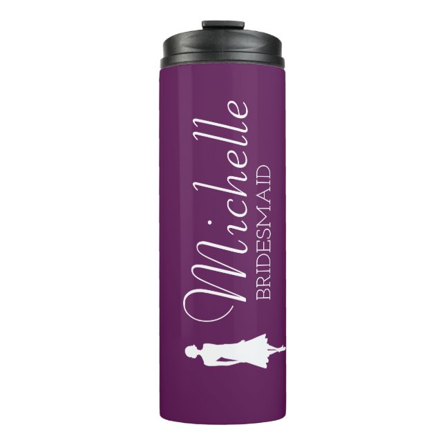 Termo Bridesmaid personalizada rosa de Rubor (Anverso)