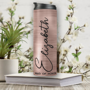 Termo Bridesmaid Regalos Rosa de Novia Dorada