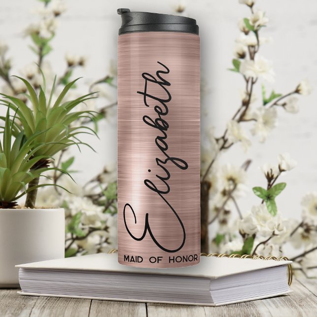 Termo Bridesmaid Regalos Rosa de Novia Dorada (Subido por el creador)