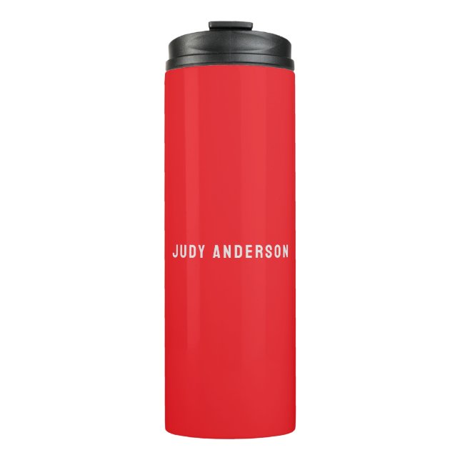 Termo Bright Red Professional Plain Modern Elegant Name (Anverso)