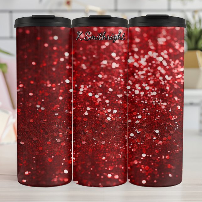 Termo Brillante Glitter Rojo de Navidad (Subido por el creador)