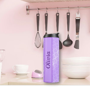 Termo Brillante morado de Relieve metalizado