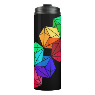 Termo Brillantes cubos del arcoiris se triangulan en neg