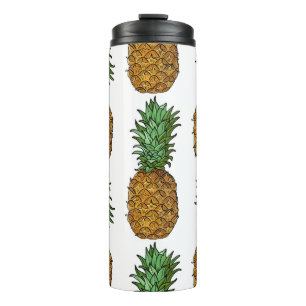 Termo Brillo de piña: Ilustracion tropical de verano