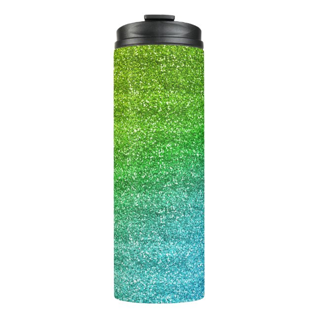Termo Brillo Gradiente Verde y Azul (Anverso)