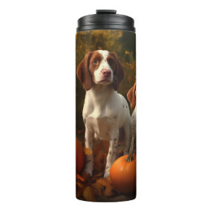 Termo Brittany Spaniel Puppy Calabaza deslumbrante otoño