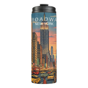 Termo Broadway Nueva York Viaje Arte Vintage