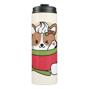 Termo Bromas de cacao en invierno - Perro lindo en diseñ