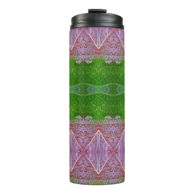 Termo Bronce y hojas verdes también Ikat (Anverso)