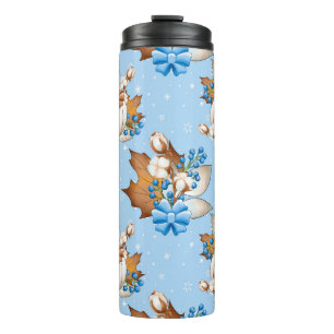 TERMO BROWN BLANCO AZUL FALL OTOÑO BOMBAS Y HOJAS