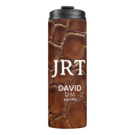 Termo Brown Crocodile Leather Monogram Travel Mug