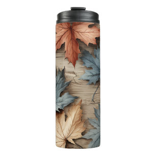 TERMO BROWN TAN BLUE FALL OTOMN HOJAS
