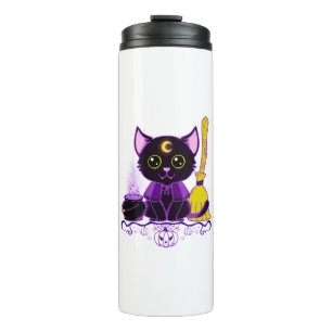 Termo Bruja de gato negro de Halloween lindo