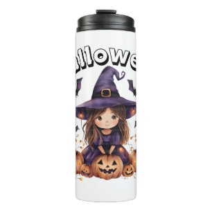Termo Bruja de Halloween con calabazas Tumbler