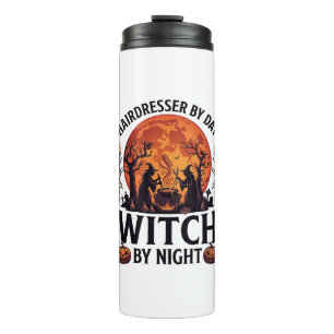 Termo Bruja de noche del día del peluquero Halloween pei