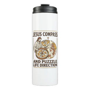 Termo Brújula de Jesús y rompecabezas Dirección de la vi