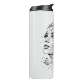 Termo Brújula de Mapa Personalizada Arte de Mujer Chic V