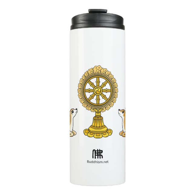 Termo Buda Dharma Wheel & Deers Tumbler (Anverso)