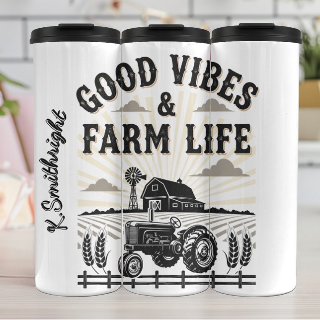 Termo Buenas vibraciones y vida agrícola (Subido por el creador)