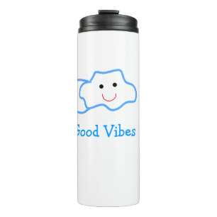 Termo Buenas vibras nubes sonrientes emoji azul niños ag