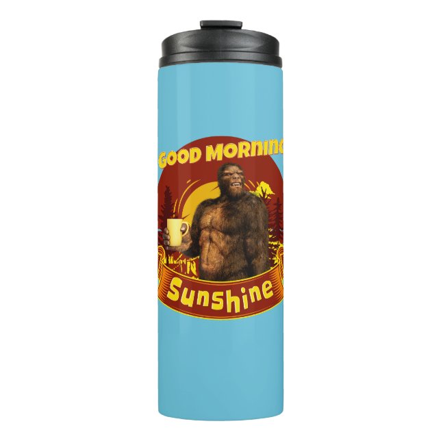 Termo Buenos Días Sol Bigfoot Café Humor Arte (Anverso)