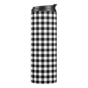 Termo Buffalo Gingham Black And White Check Planteado