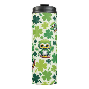 Termo Búho Bebé Lindo Dibujo Animado de San Patricio