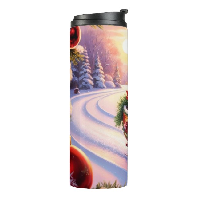 Termo Búho en trineo durante las vacaciones (Rotado hacia la izquierda)