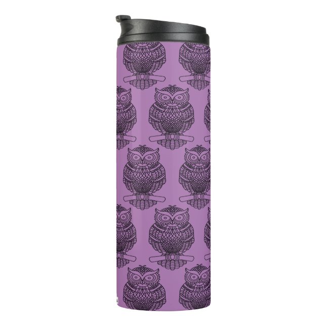 Termo Búho (púrpura) - Tumbler Térmico (Rotado hacia la derecha)